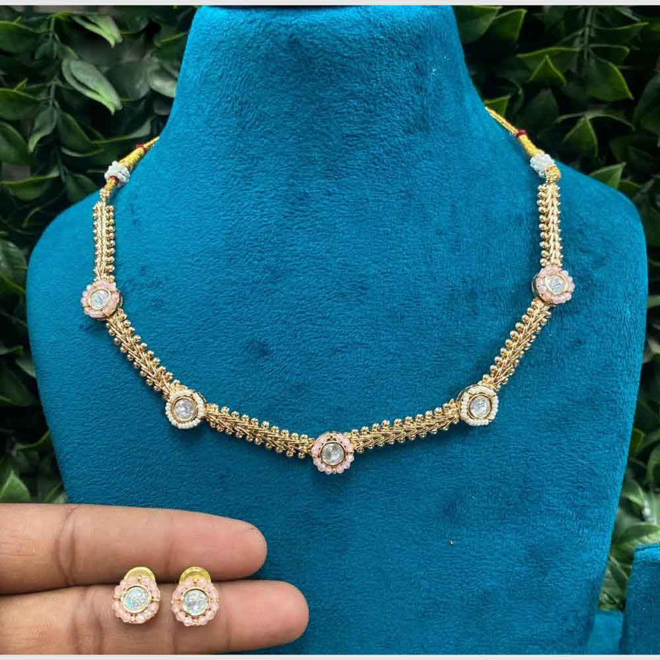Kundan Choker Necklace in Gold Plated | Bridal Jewellery India