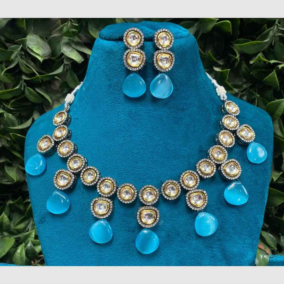 Kundan Choker Necklace in Sterling Silver | Bridal Jewellery India
