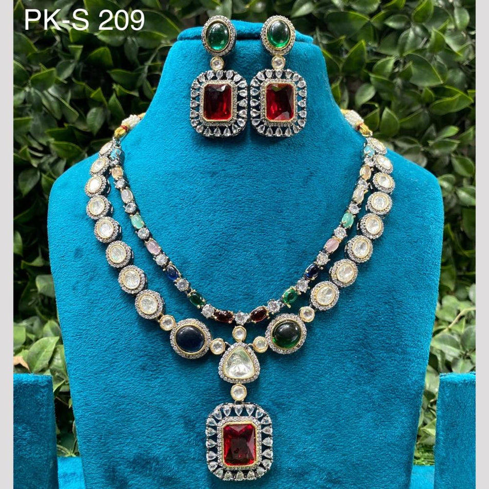 Crystal Necklace in Sterling Silver for Occasion Wear | Bridal Jewellery India