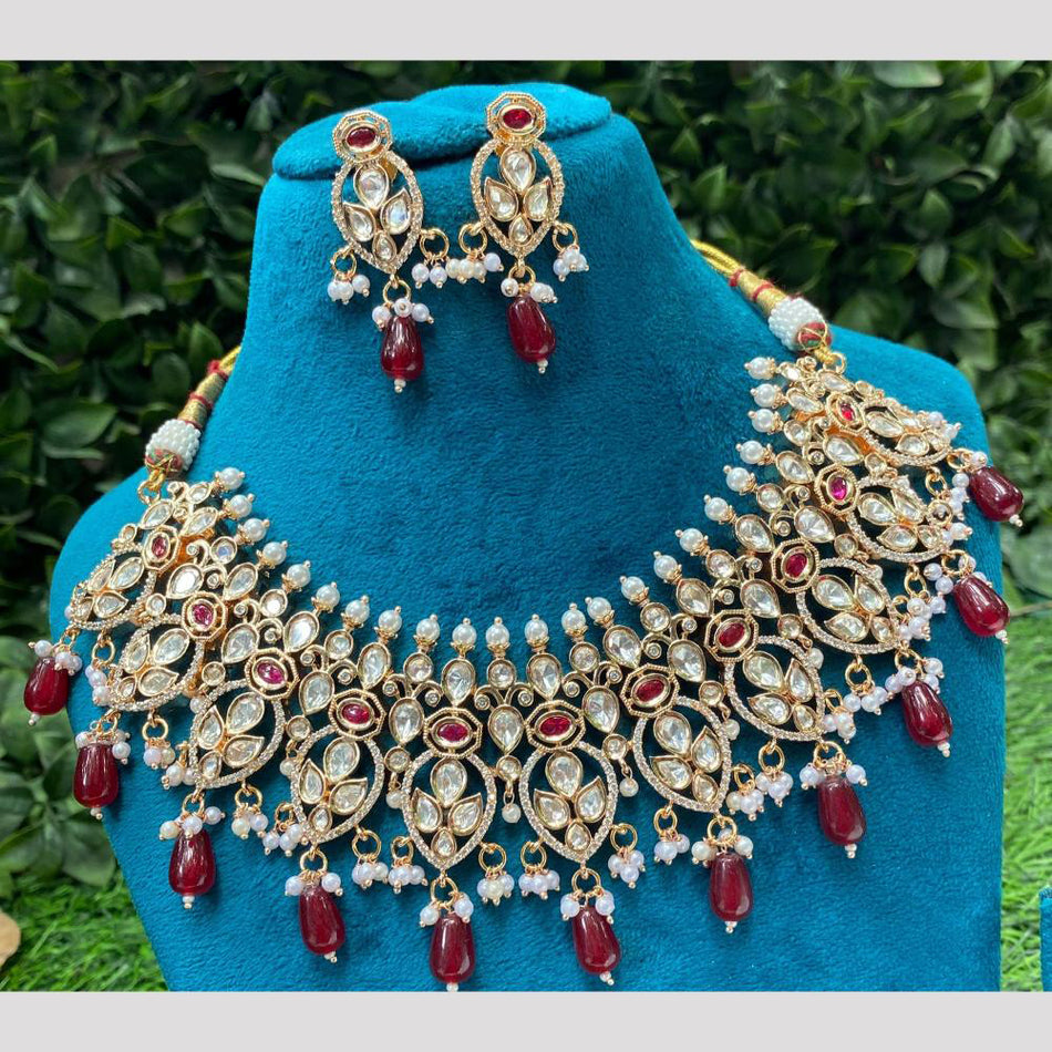 Kundan Choker Necklace in Sterling Silver | Bridal Jewellery India