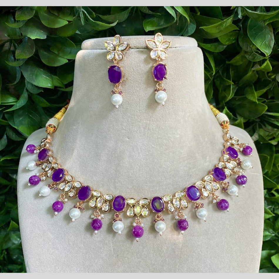 Kundan Necklace in Silver with Polki Diamonds | Bridal Jewellery India