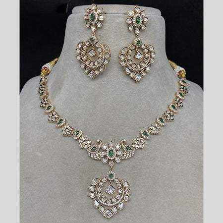 Kundan Necklace in Gold Plated with Earrings | Bridal Jewellery India