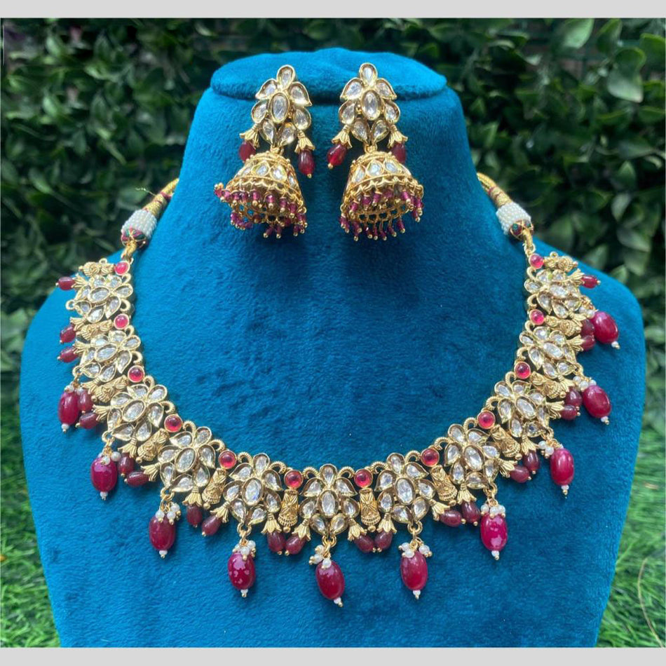 Kundan Choker Necklace in Sterling Silver | Bridal Jewellery India