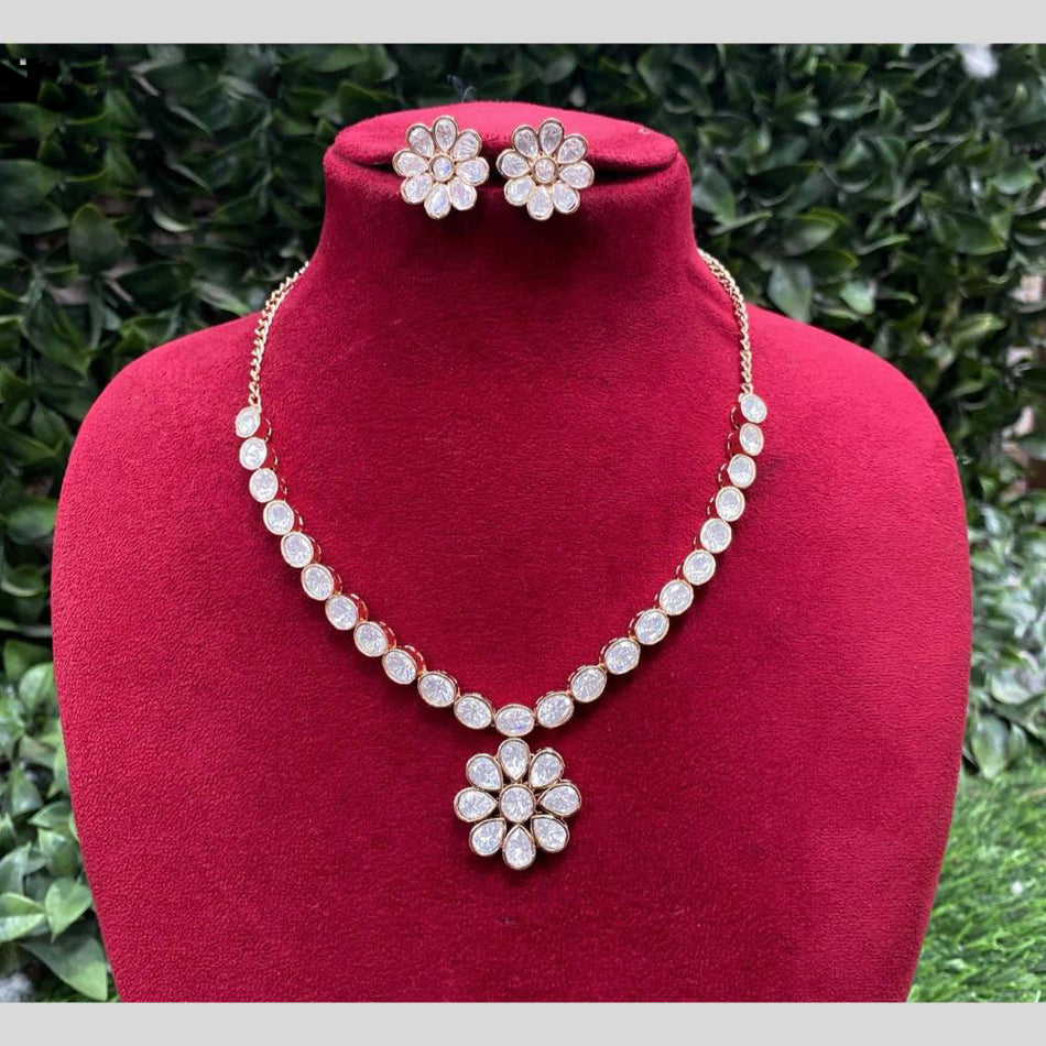 Kundan Floral Necklace in Gold Plated | Bridal Jewellery India