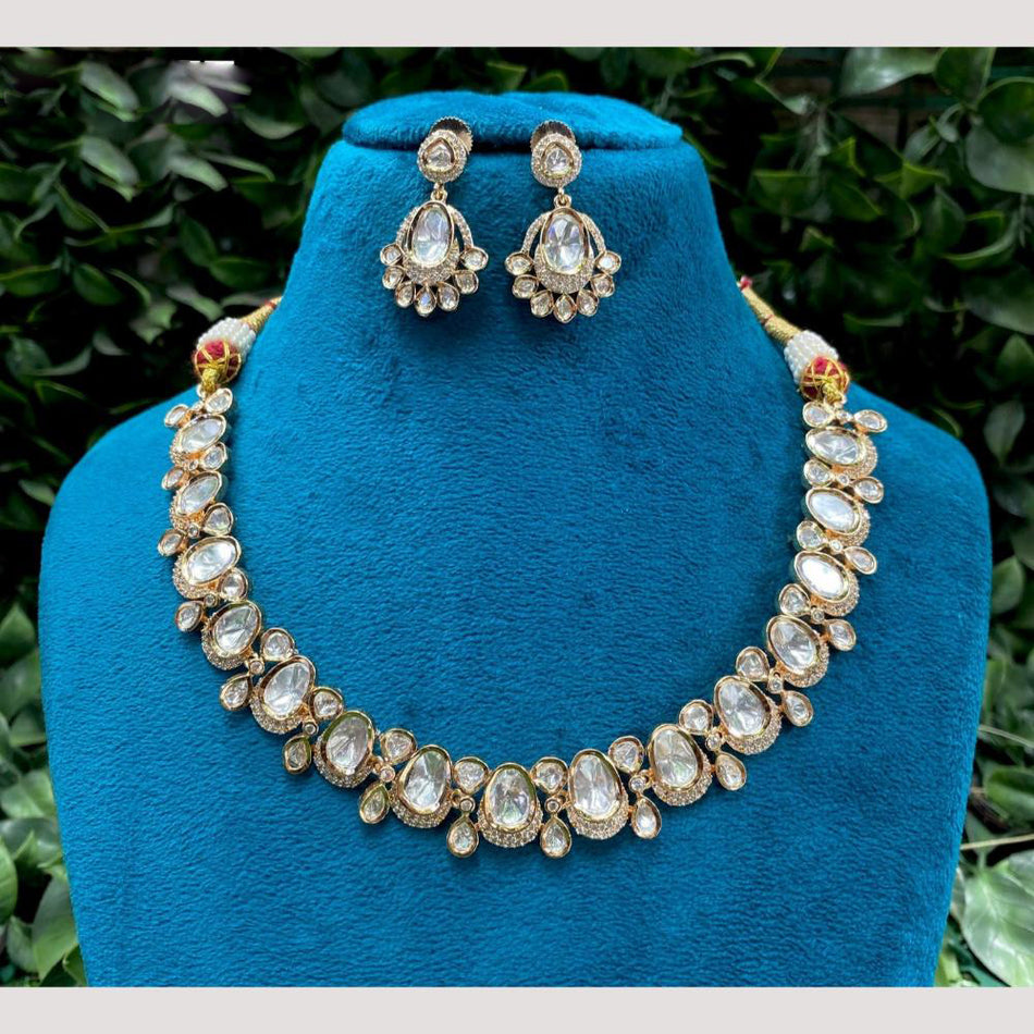 Kundan Necklace in Gold Plated with Earrings | Bridal Jewellery India