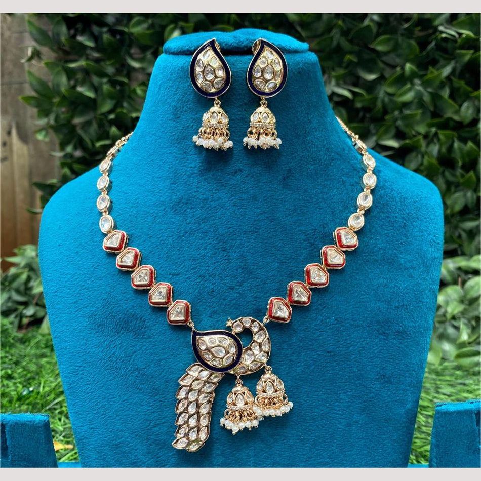 Peacock Necklace in Gold Plated | Bridal Jewellery India