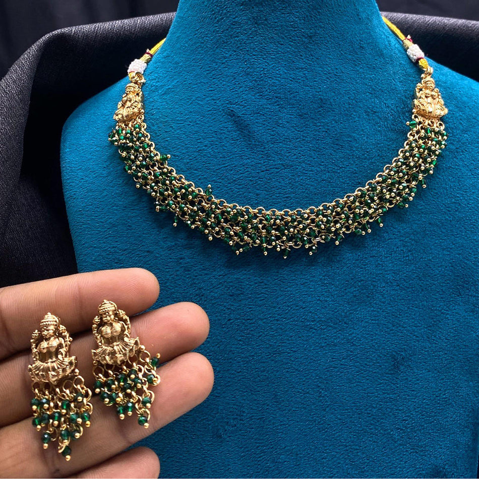 Pearl Temple Necklace in Silver | Bridal Jewellery India