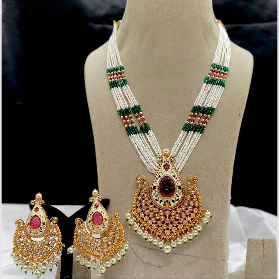 Kundan Choker Necklace in Gold Plated with Polki Diamonds | Bridal Jewellery India
