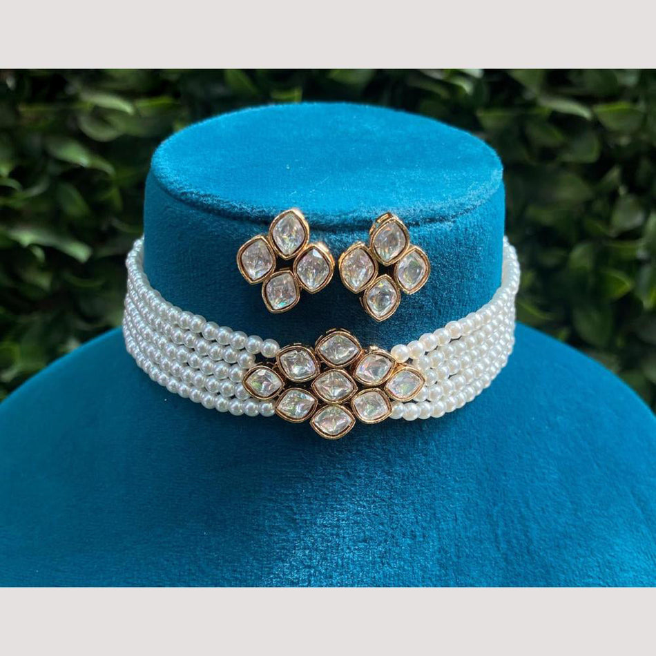 Kundan Choker Necklace in Gold Plated for Bridal Wear | Bridal Jewellery India