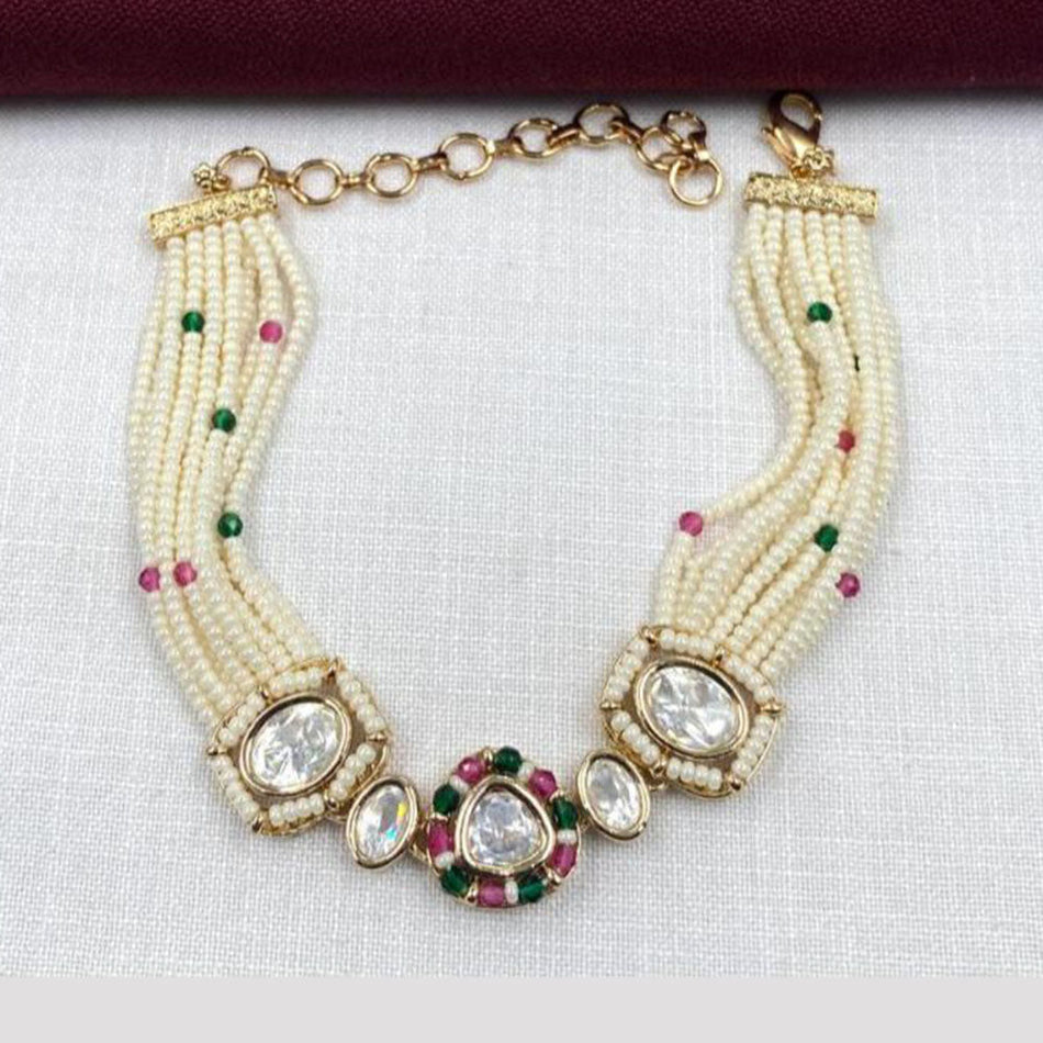 Kundan Choker Necklace in Silver | Bridal Jewellery India
