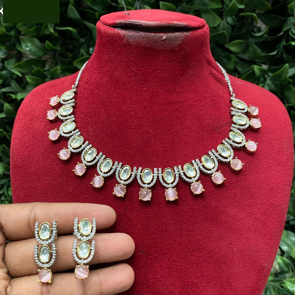 Oval Stone Necklace in Sterling Silver
Drop Accents | Bridal Jewellery India