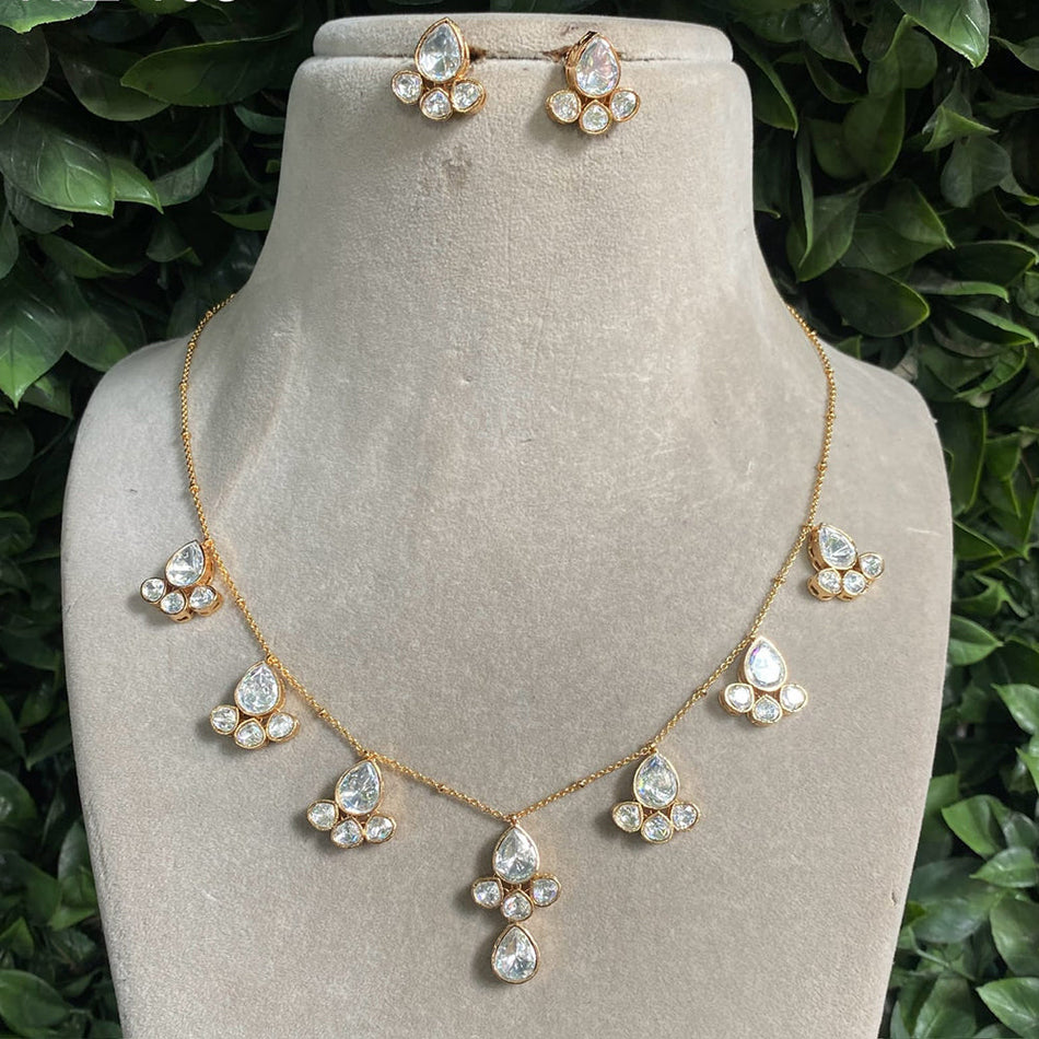 Kundan Necklace in Sterling Silver | Bridal Jewellery India