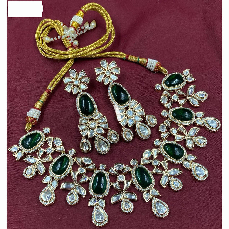 Ethnic Charm Kundan Necklace in Gold Plated | Bridal Jewellery India