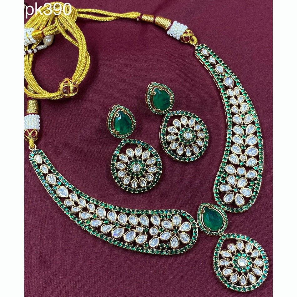 Kundan Choker Necklace in Sterling Silver | Bridal Jewellery India