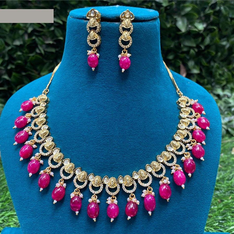 Heavy Polki Kundan Necklace in Gold Plated | Bridal Jewellery India