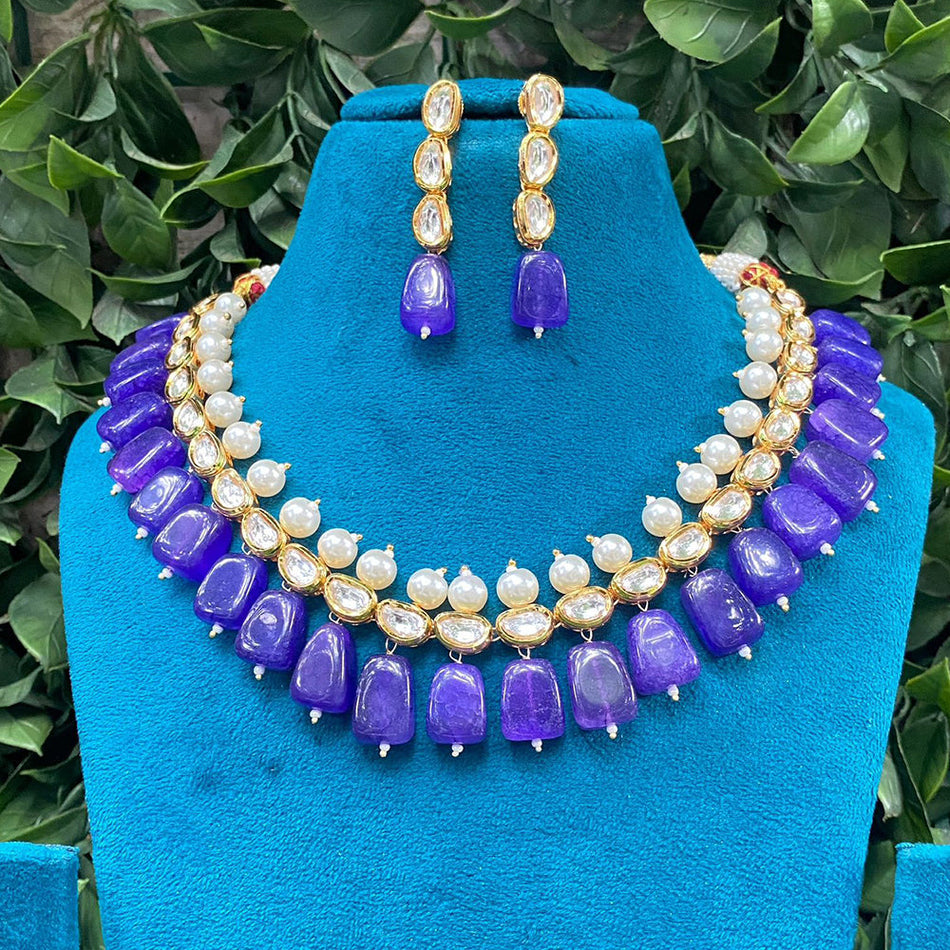 Kundan Necklace in Sterling Silver for Bridal | Bridal Jewellery India