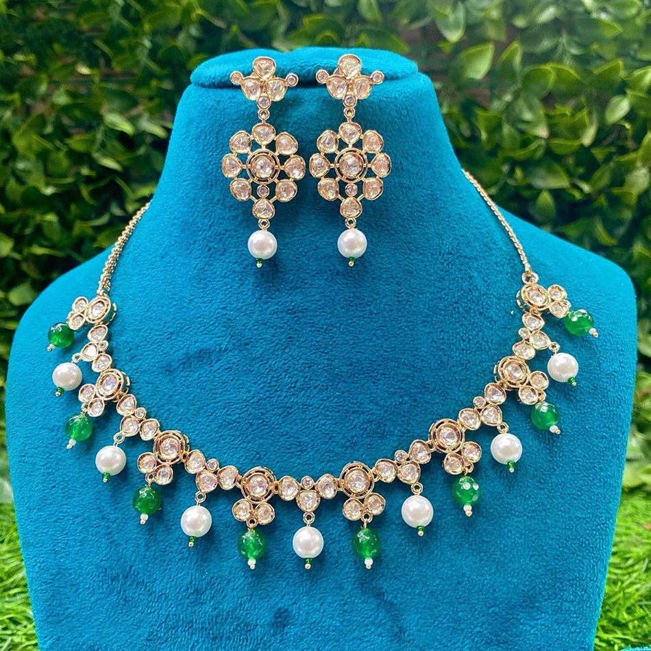 Kundan Necklace in Sterling Silver | Bridal Jewellery India