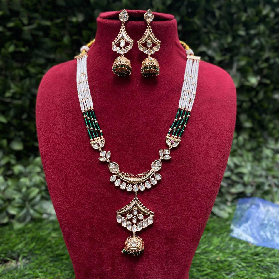 Kundan Choker Necklace in White Gold Plated | Bridal Jewellery India