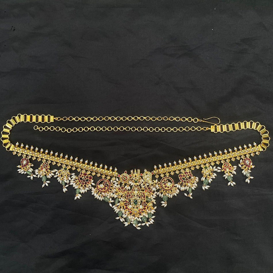 Ethnic Pearls Necklace in Gold Tone | Bridal Jewellery India