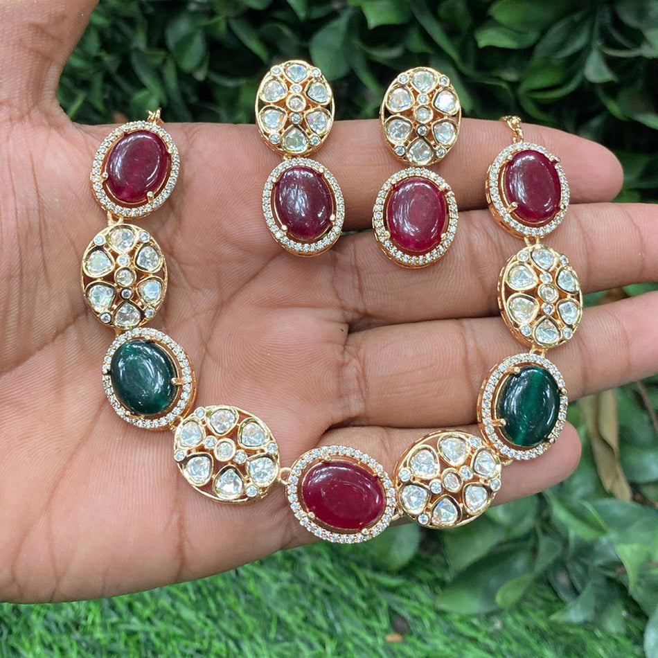 Kundan Choker Necklace in Gold Plated | Bridal Jewellery India