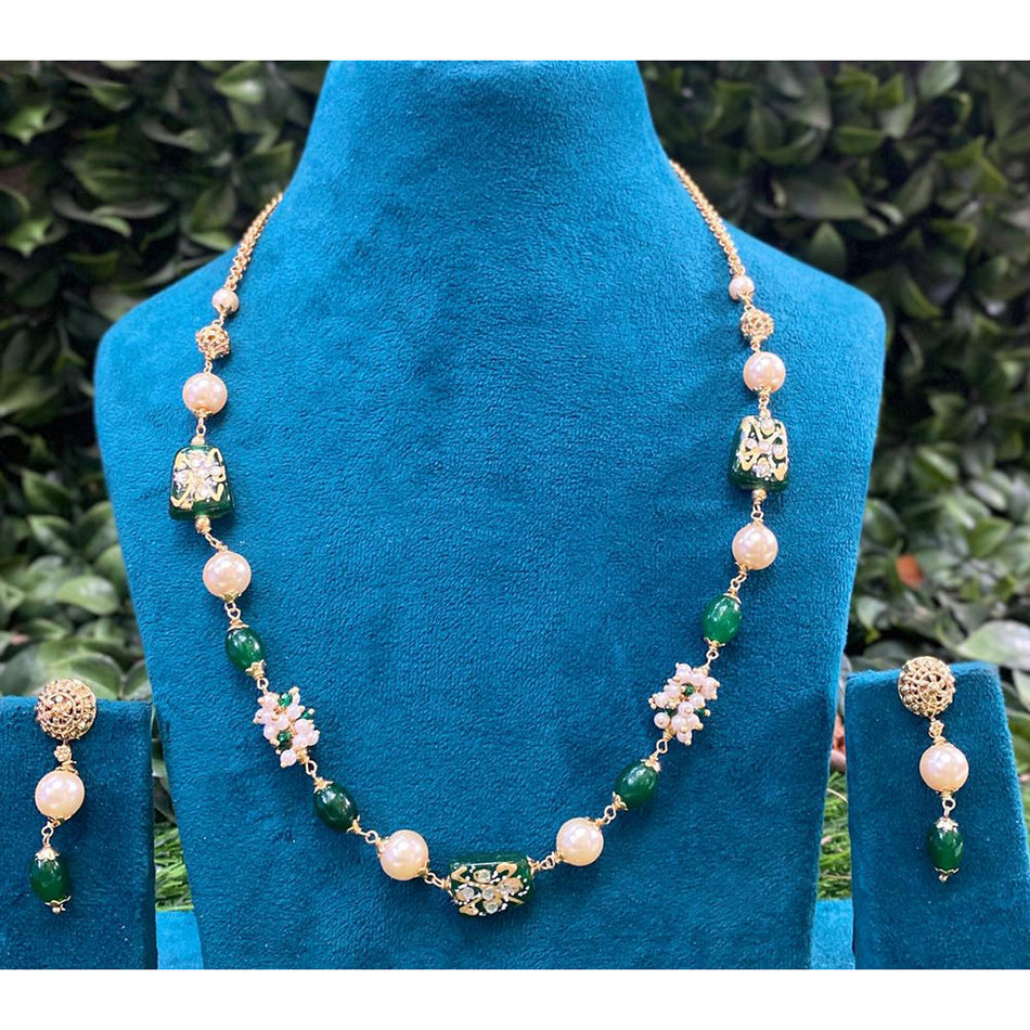 Pearl Necklace Set in  Gold Plated | Bridal Jewellery India