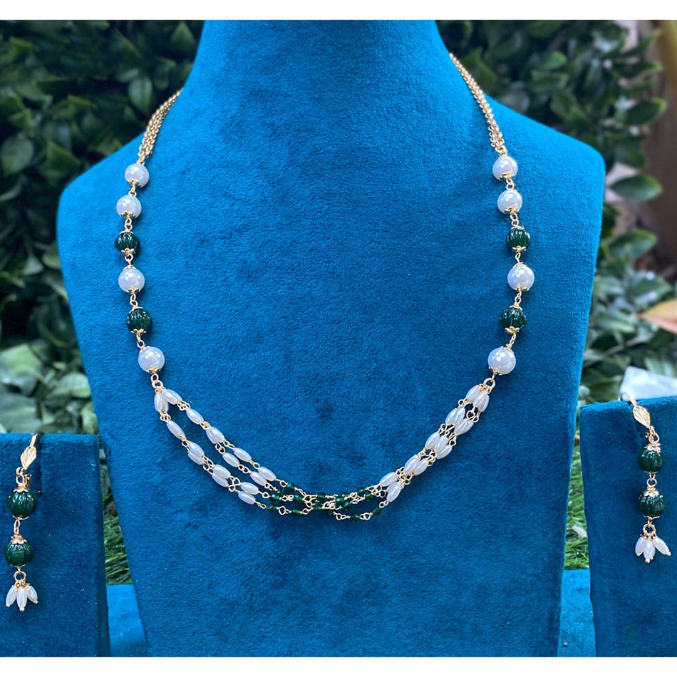 Pearl Necklace in Gold Plated | Bridal Jewellery India