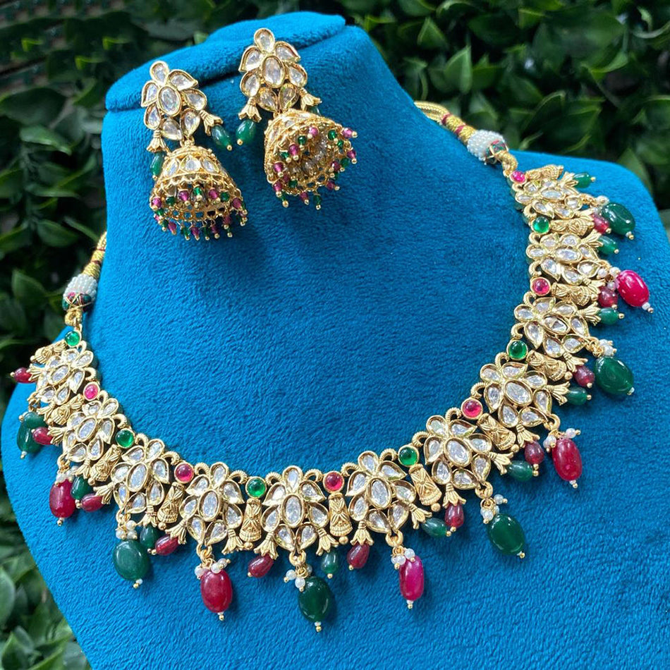 Kundan Necklace in  Gold Plated | Bridal Jewellery India
