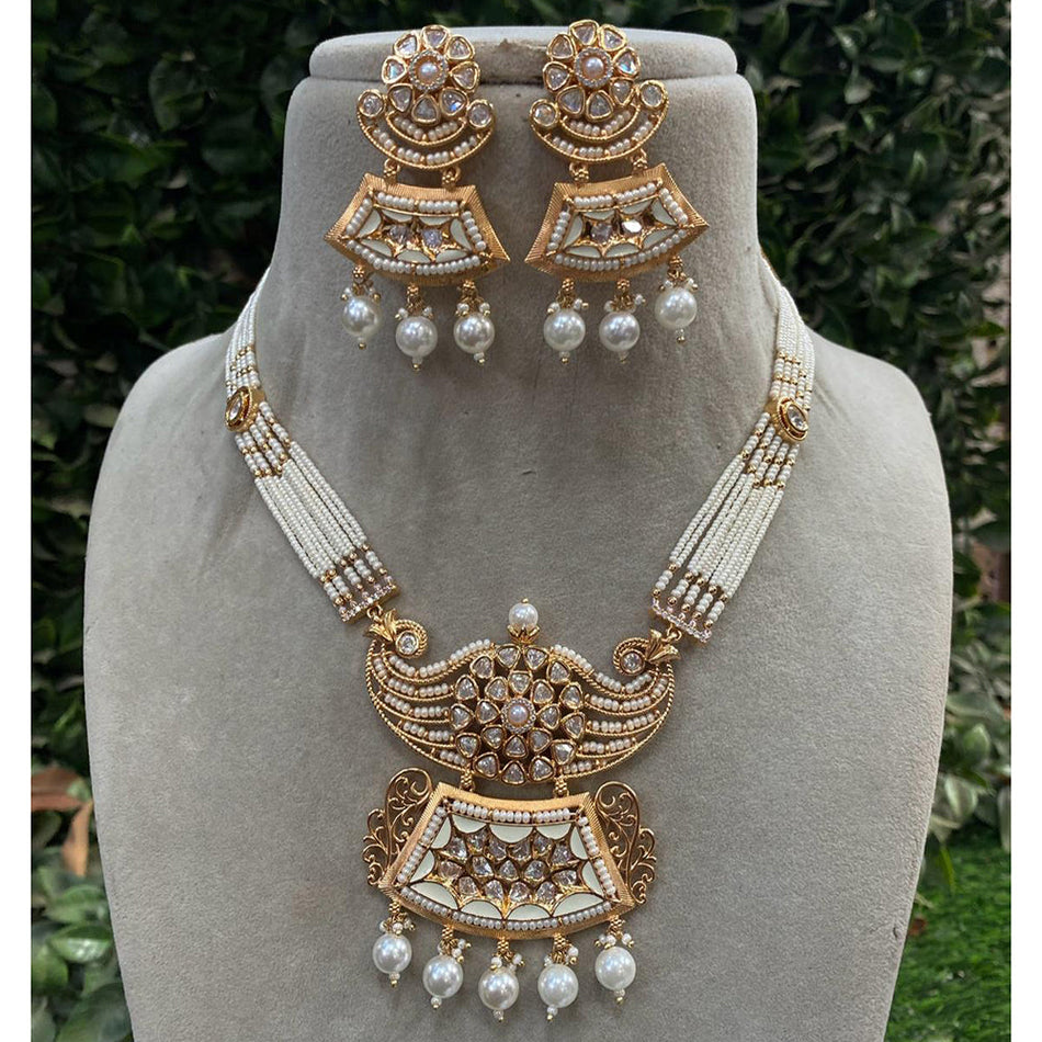 Kundan Necklace in  Gold Plated | Bridal Jewellery India