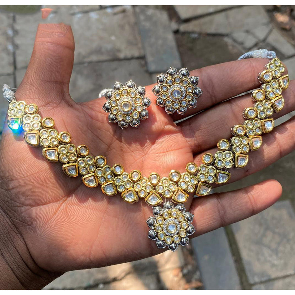 Kundan Choker Necklace in Gold Plated | Bridal Jewellery India