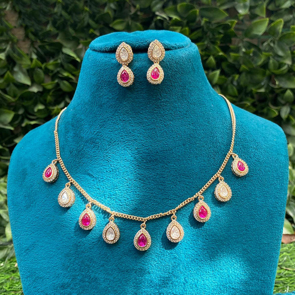 Kundan Choker Necklace in Gold Plated for Bridal Wear | Bridal Jewellery India