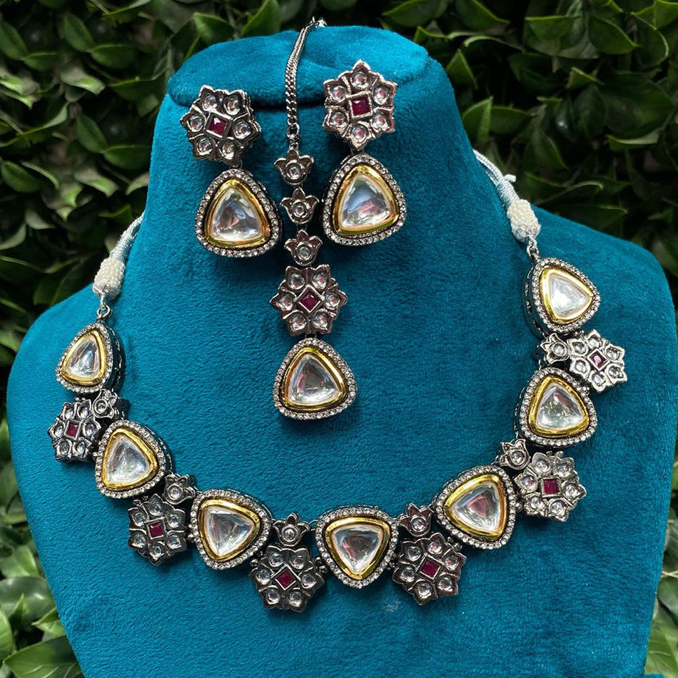 Kundan Necklace in Gold Plated Pearl | Bridal Jewellery India
