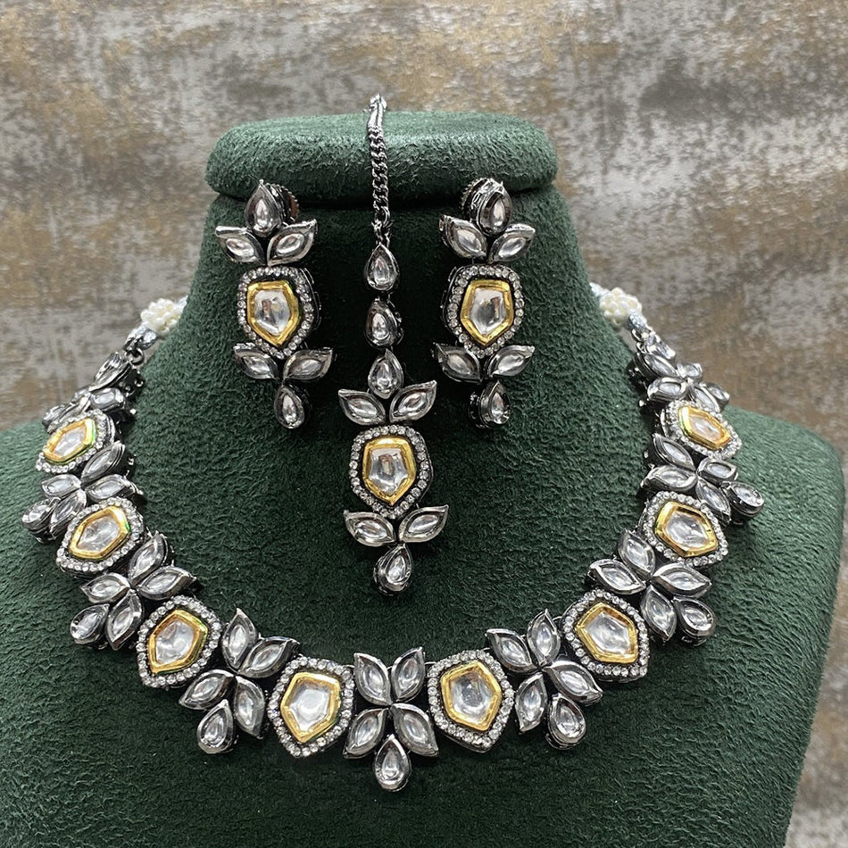 Kundan Necklace in Gold Plated Pearl for Bride | Bridal Jewellery India