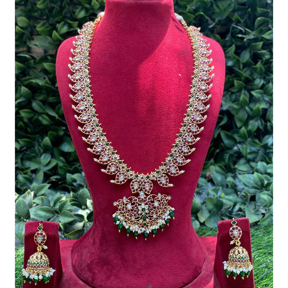 Kundan Long Necklace in Pearl for Bridal | Bridal Jewellery India