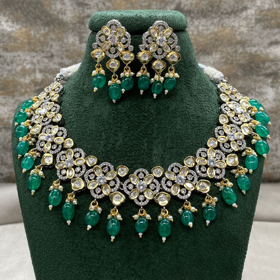 Kundan Choker Necklace in Gold Plated with Pearl | Bridal Jewellery India