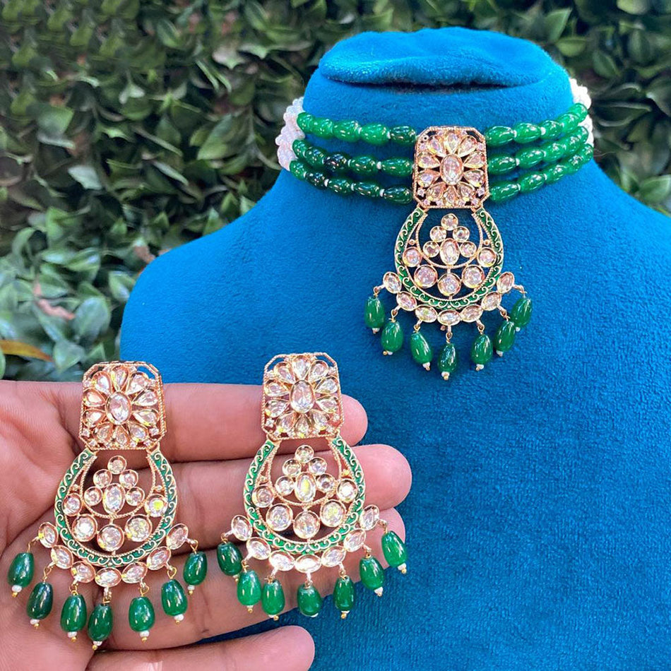 Kundan Choker Necklace in Gold Tone for Bridal Wear | Bridal Jewellery India