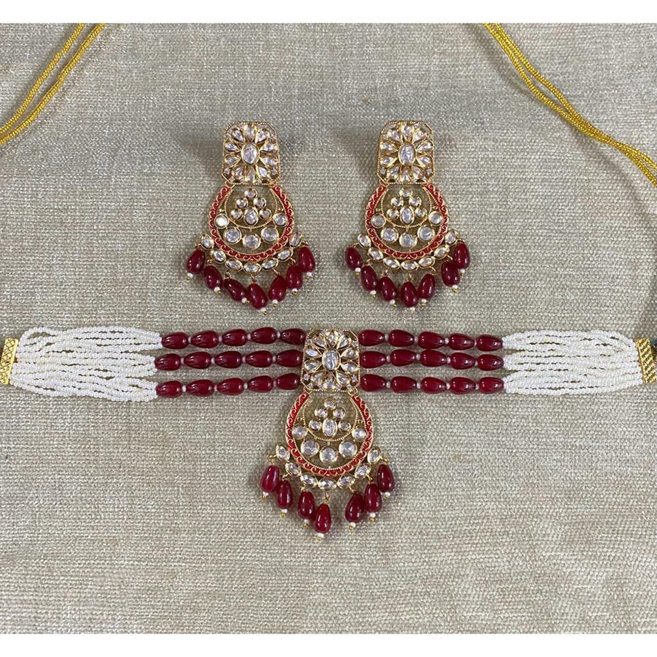 Meenakari Choker in  Gold Plated | Bridal Jewellery India