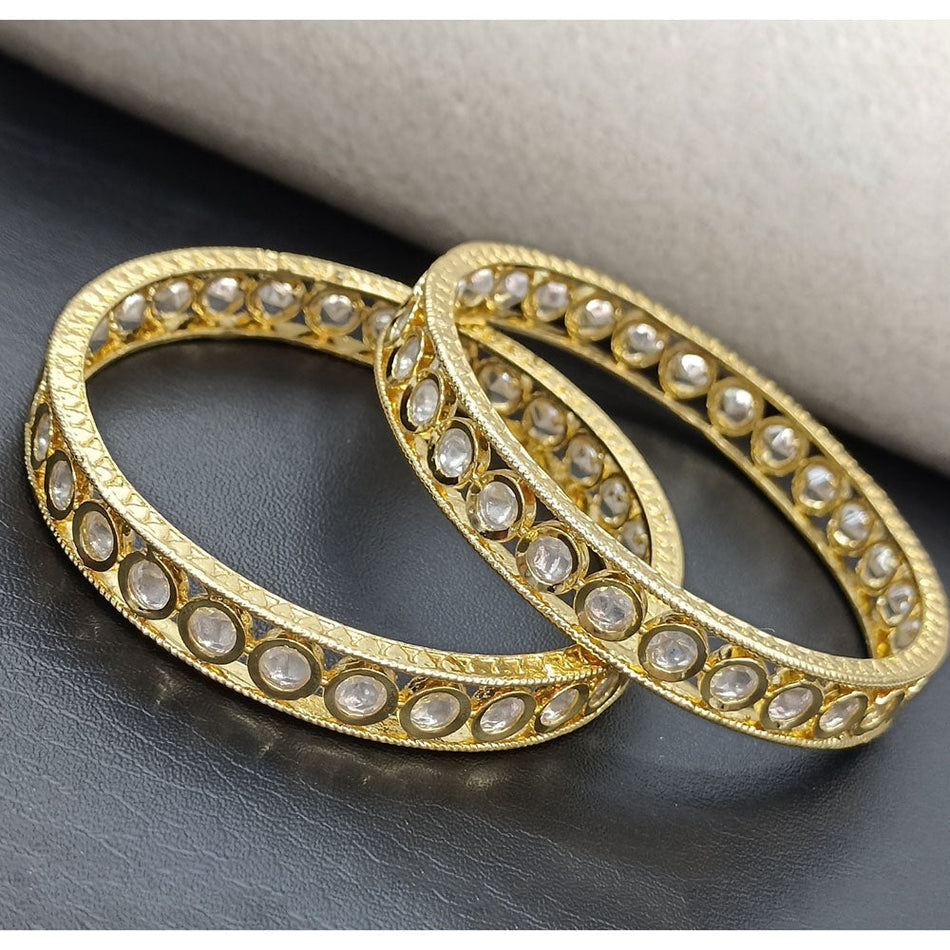 Kundan Bangles Set in Gold Tone | Bridal Jewellery India