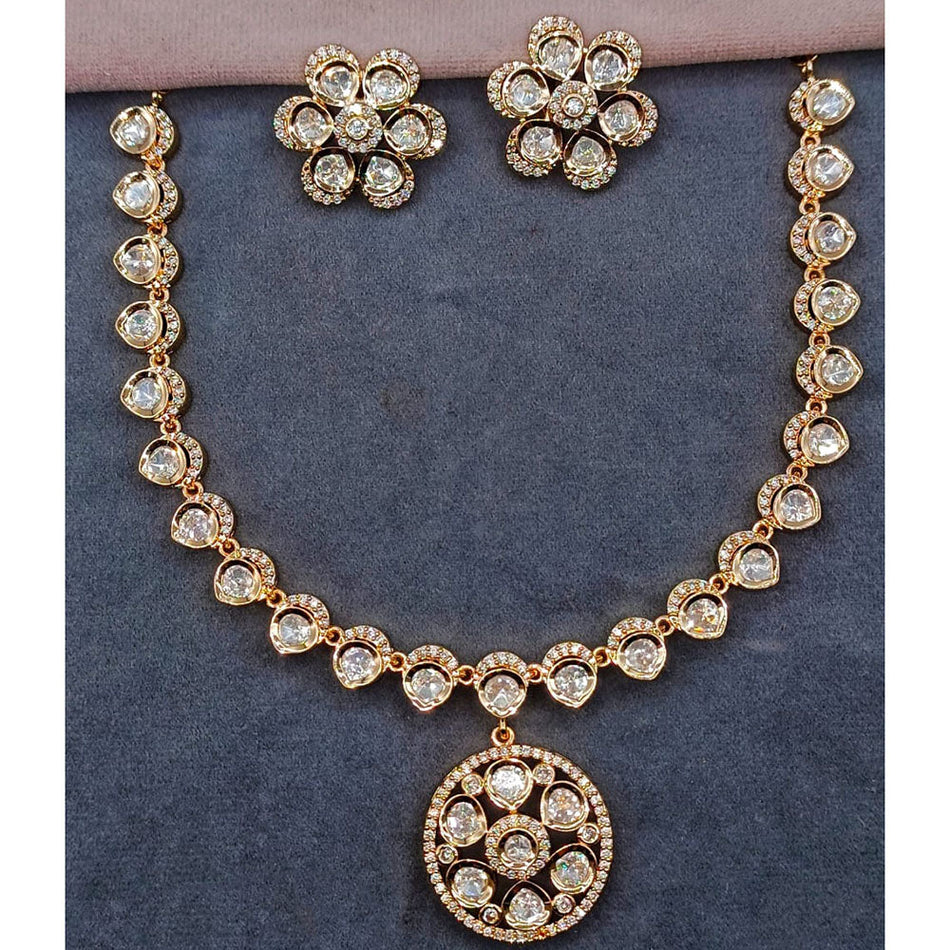 Heritage Kundan Necklace in Gold Plated | Bridal Jewellery India