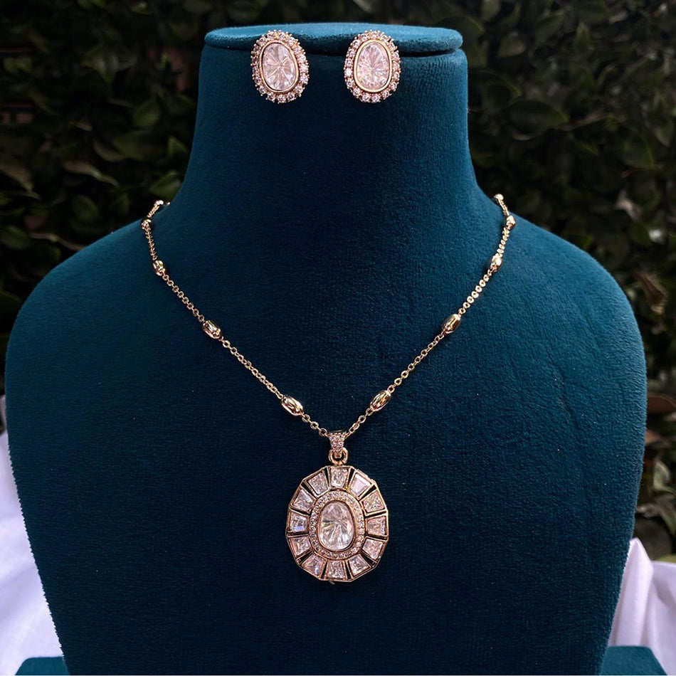 Kundan Choker Necklace in White Gold Plated | Bridal Jewellery India