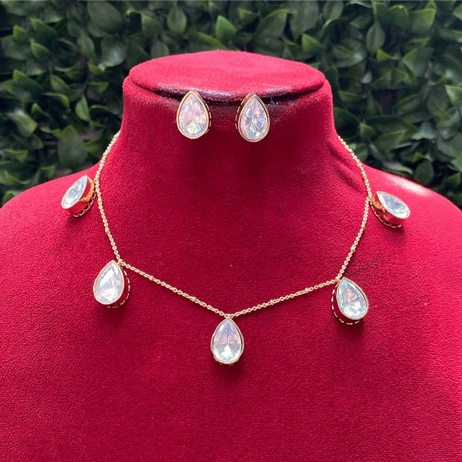 Designer Polki Kundan Necklace in Gold Plated for Occasion | Bridal Jewellery India
