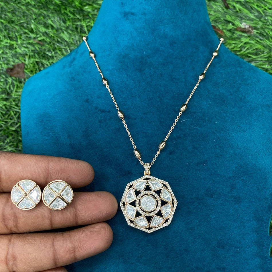 Kundan Necklace in Sterling Silver | Bridal Jewellery India