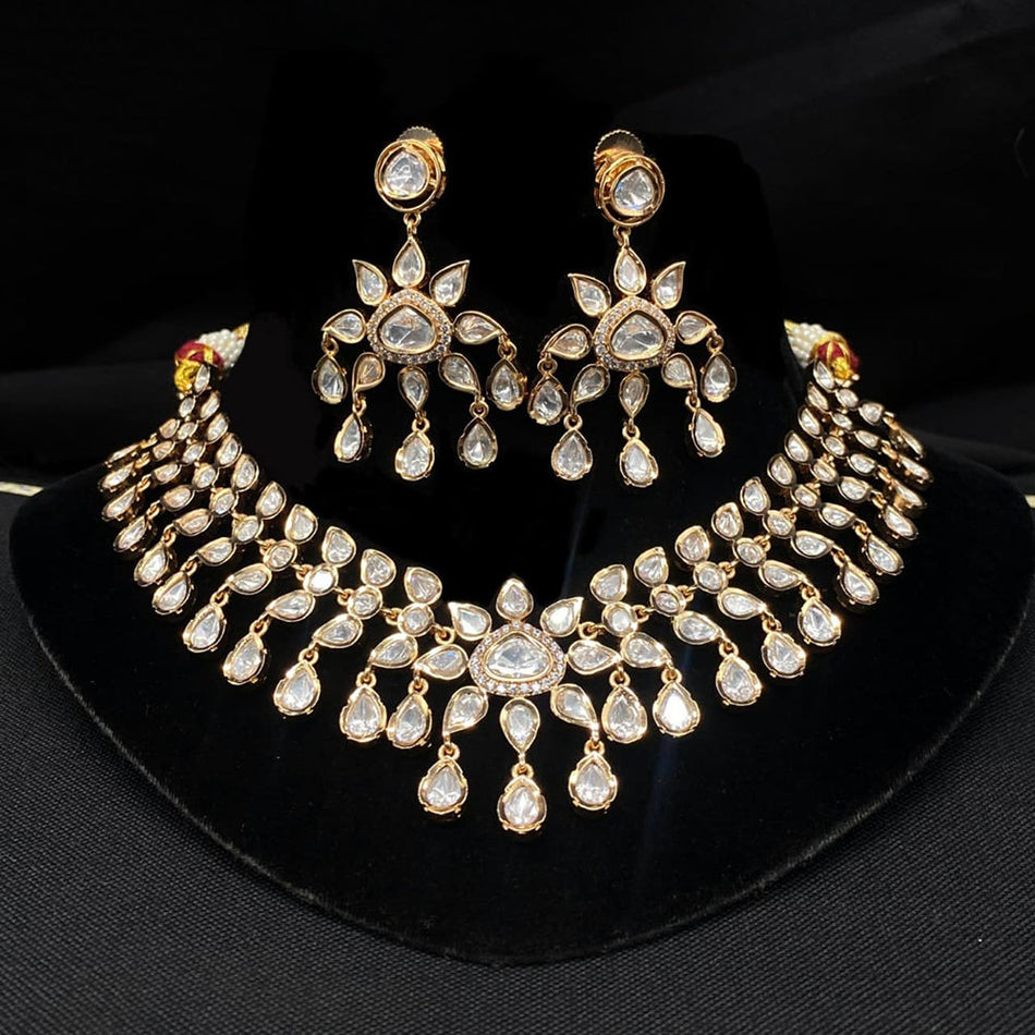 Kundan Choker Necklace in Gold Plated | Bridal Jewellery India
