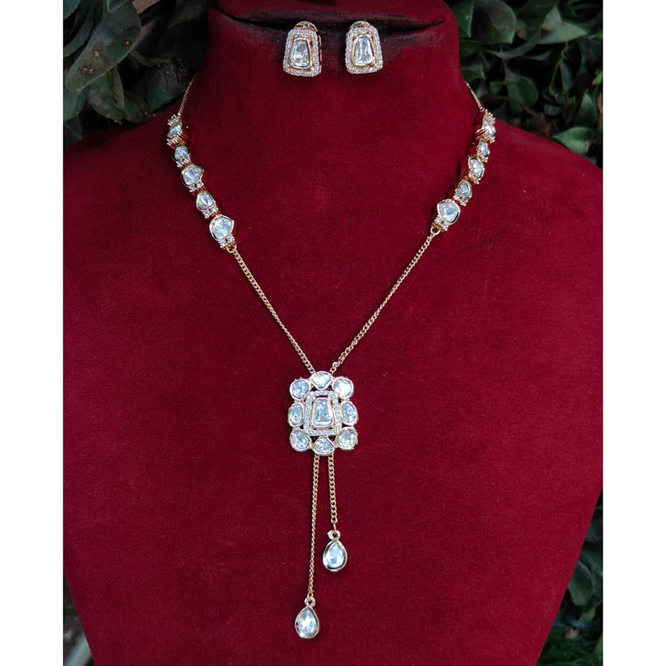 Designer Kundan Necklace in Gold Plated | Bridal Jewellery India