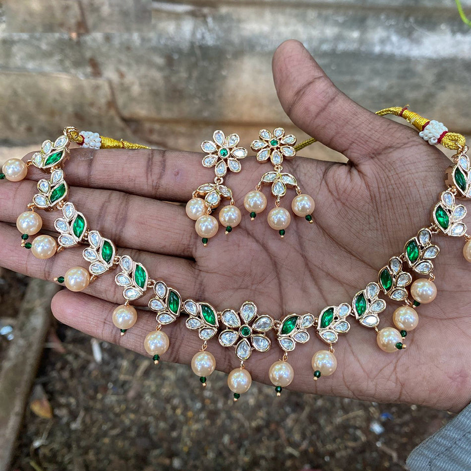 Kundan Necklace in Sterling Silver | Bridal Jewellery India