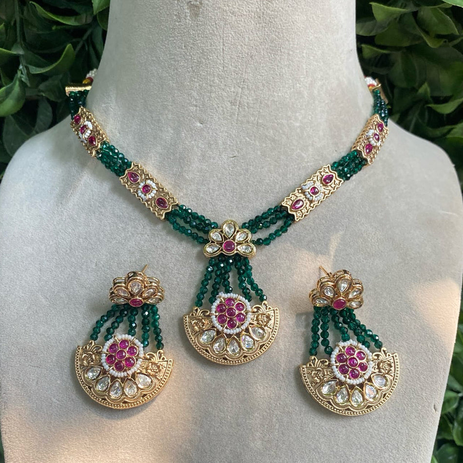 Kundan Necklace in Gold Plated | Bridal Jewellery India