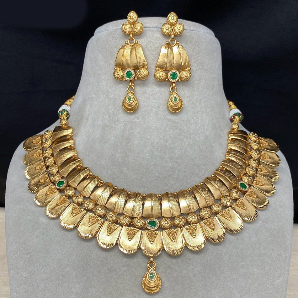 Ethnic Silver Pota Necklace Set | Bridal Jewellery India