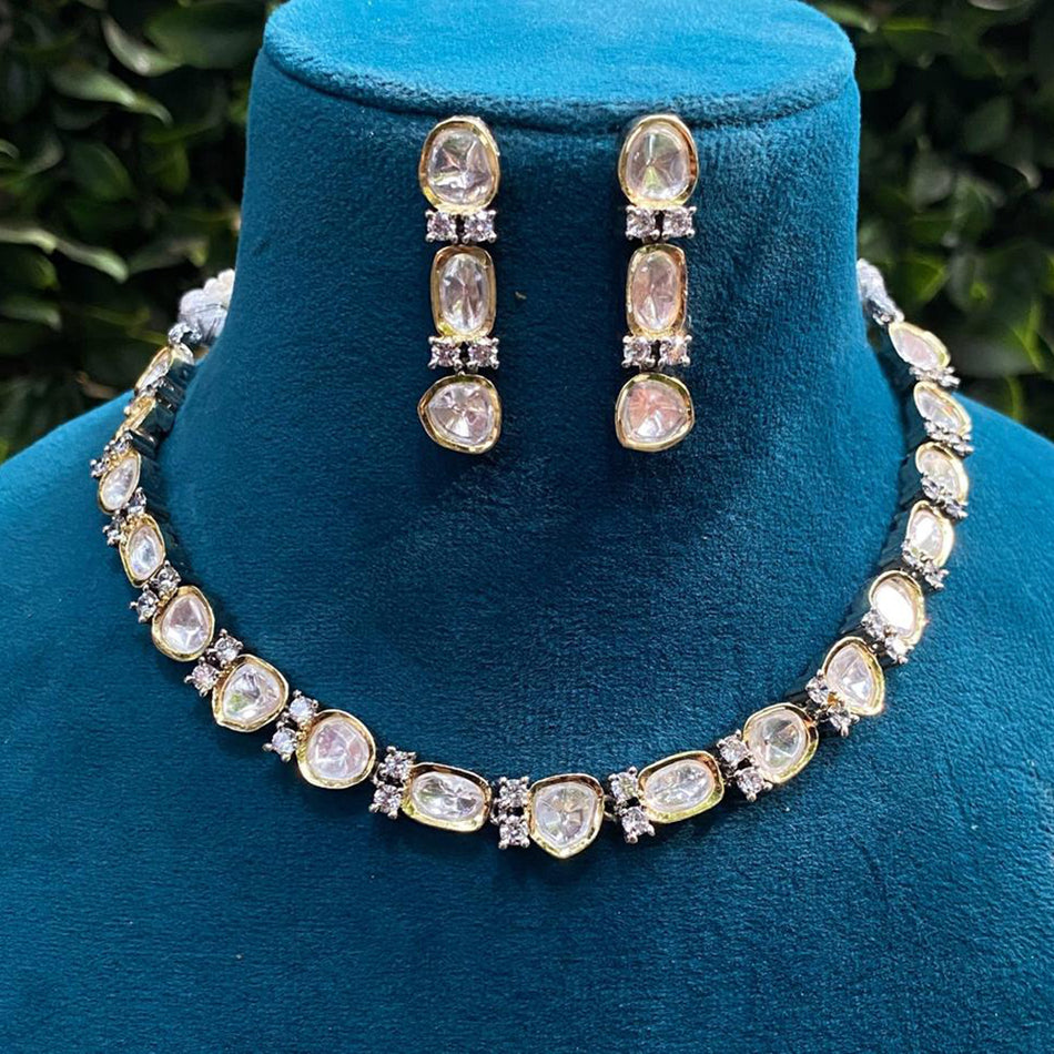 Kundan Choker Necklace in Gold Plated Silver | Bridal Jewellery India