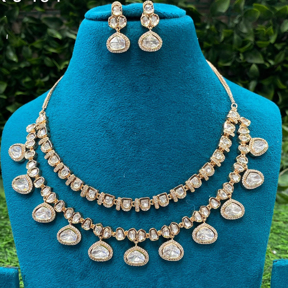 Designer Kundan Necklace in Gold Plated | Bridal Jewellery India