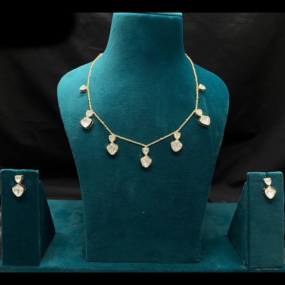 Kundan Necklace in Sterling Silver | Bridal Jewellery India