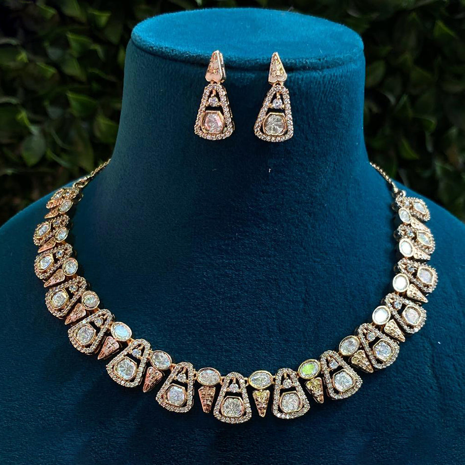 Designer Polki Kundan Necklace in Gold Plated for Bridal | Bridal Jewellery India